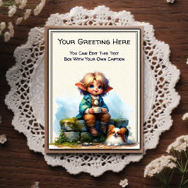 Cartão Postal de Arte Antiga com Sentimento Diário