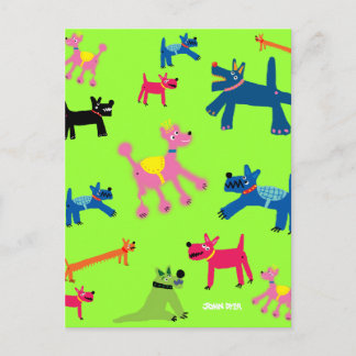 Cartão postal de arte: Cães Loucos