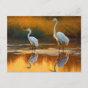 Cartão postal de arte da garça da Louisiana