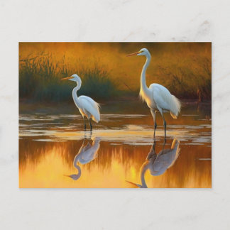 Cartão postal de arte da garça da Louisiana