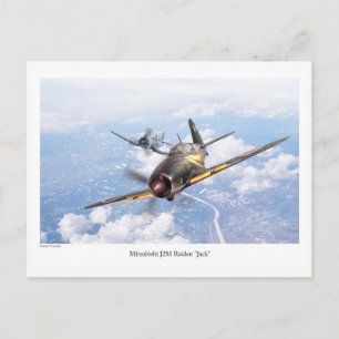 Cartão postal de arte de aviação "Mitsubishi J2M J