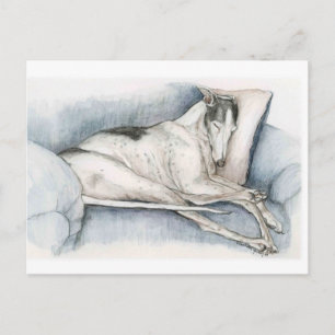 Cartão postal de arte de galgo dormindo
