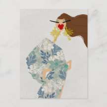 Cartão Postal de Arte de Moda Glam Estilo Deslumbr
