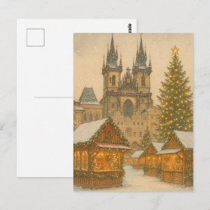 Cartão Postal de Arte de Natal de Praga – Inverno