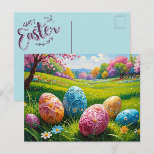 Cartão Postal de Arte de Ovo de Páscoa