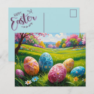 Cartão Postal de Arte de Ovo de Páscoa