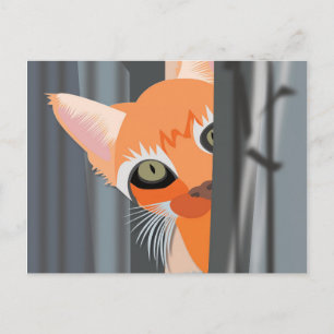 CARTÃO POSTAL DE ARTE DE PEER DE GATO VERMELHO GI