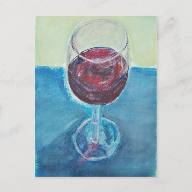 Cartão postal de arte de vinho tinto | Cartão de n (Frente)