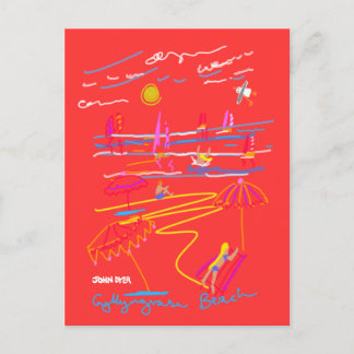 Cartão postal de arte: Desenho de Verão da Praia G
