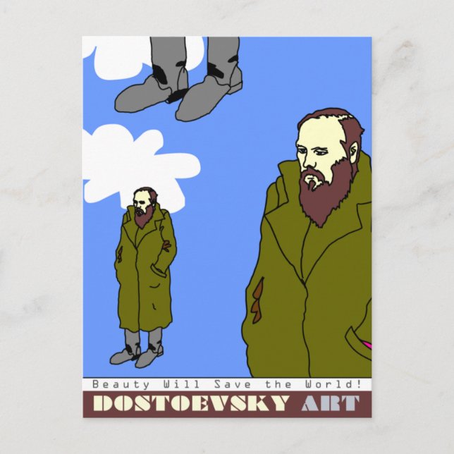Cartão postal de arte Dostoevsky (Frente)