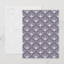 Cartão Postal de Arte Floral Botânica Roxo Lavanda