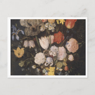 Cartão postal de arte floral escura clássica holan
