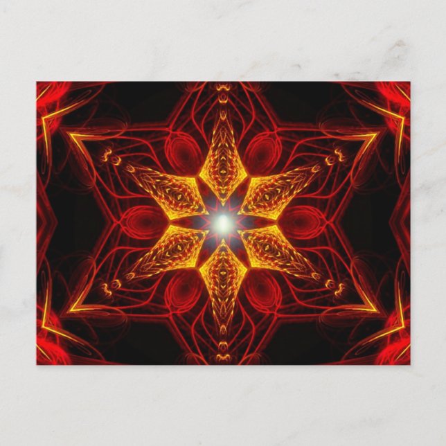 Cartão postal de arte frontal Light Red Star (Frente)