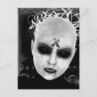 Cartão postal de arte gótica de vampiro irritante
