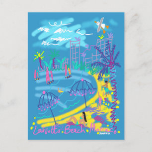 Cartão postal de arte: Larvotto Beach Mônaco —