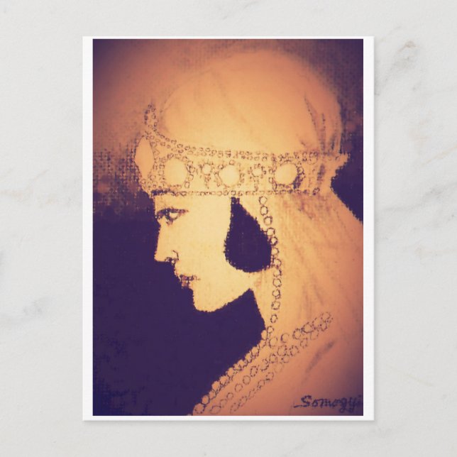 Cartão postal de arte original -- Noiva de 1920 /  (Frente)