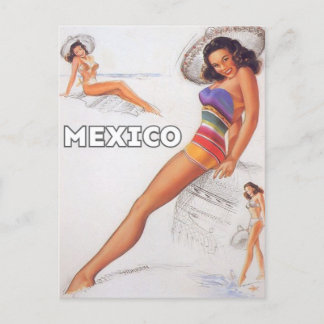 Cartão postal de arte pin up vintage México