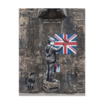 Cartão Postal de Arte Urbana Saudações da Escócia