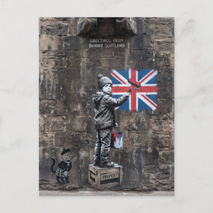Cartão Postal de Arte Urbana Saudações da Escócia