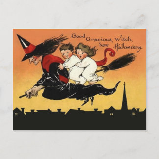 Cartão postal de arte Vintage Halloween