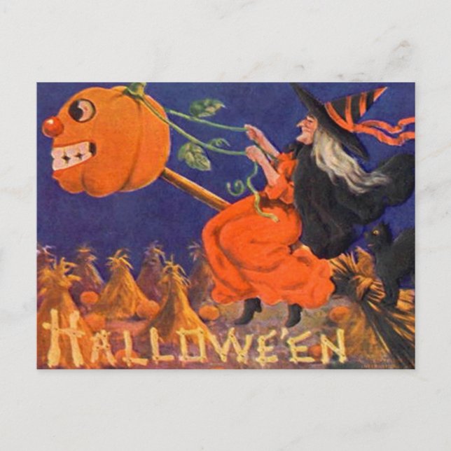 Cartão postal de arte Vintage Halloween (Frente)