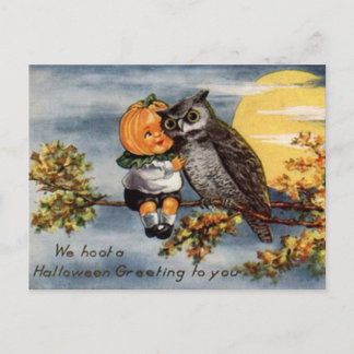 Cartão postal de arte Vintage Halloween