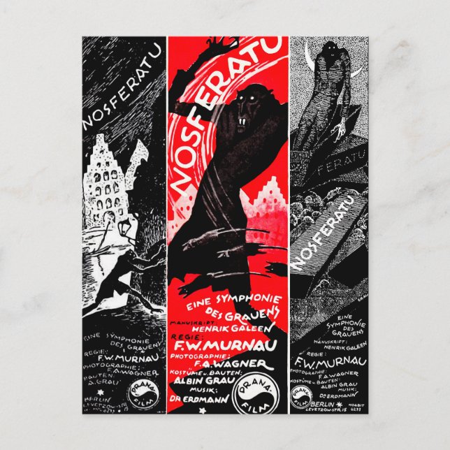 Cartão postal de arte Vintage Nosferatu (Frente)