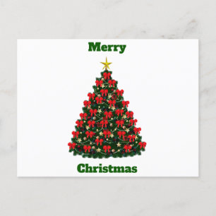 Cartão postal de árvore decorada de Natal feliz
