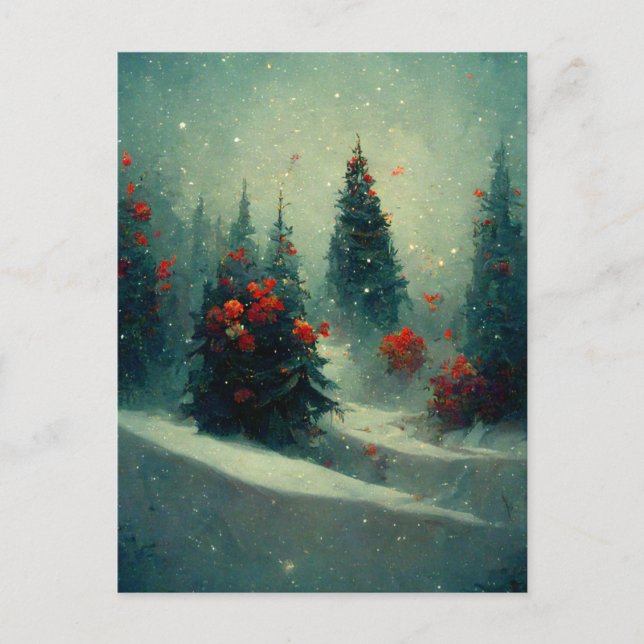 Cartão postal de árvores de Natal empresariais com (Frente)