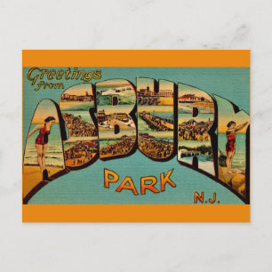 Cartão postal de Asbury Park NJ Vintage Greetings