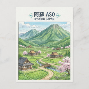 Cartão postal de Aso, Japão