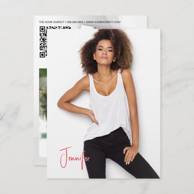 Cartão postal de assinatura Modelo do Ator de Códi (Frente/Verso)