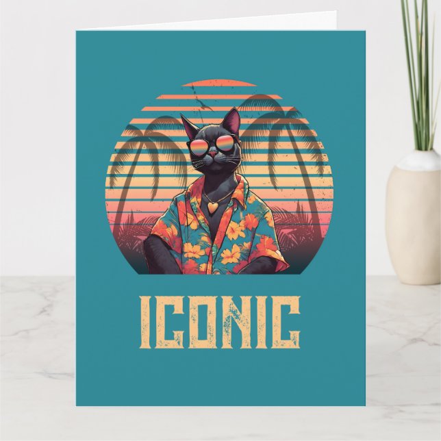 Cartão postal de atitude de gato tropical do etern (Frente)