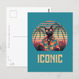Cartão postal de atitude de gato tropical do etern