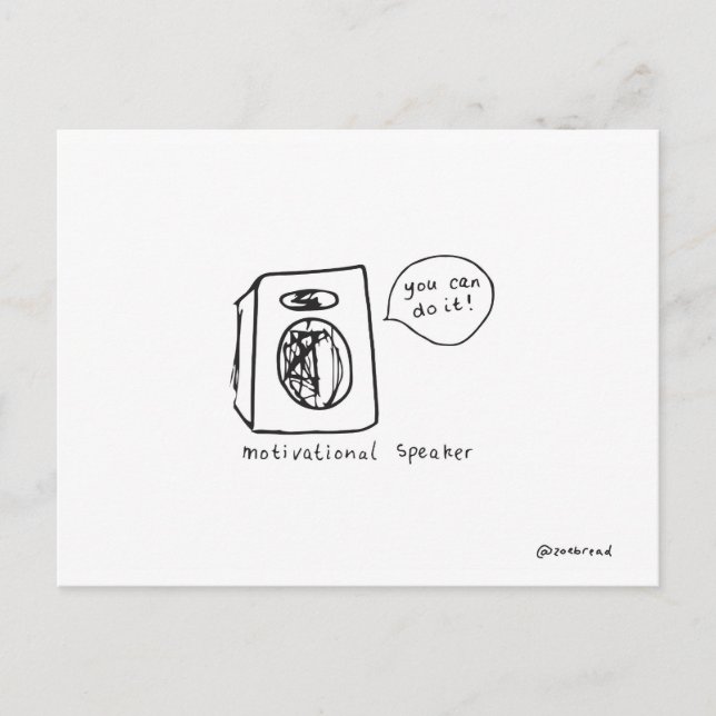 cartão postal de auto-falante motivacional (Frente)