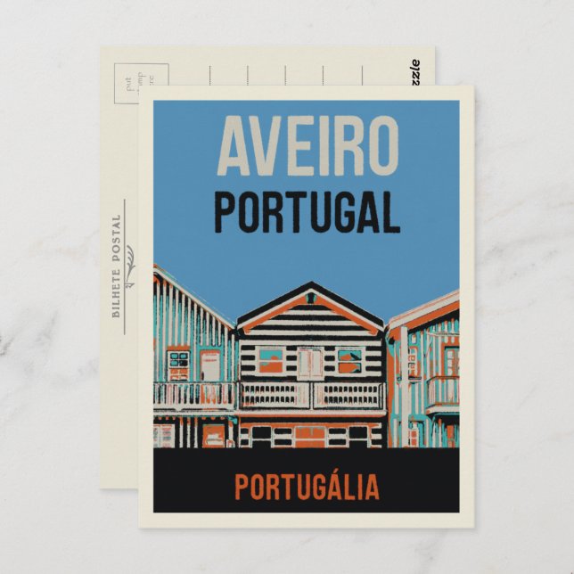 Cartão postal de Aveiro Portugalia (Frente/Verso)