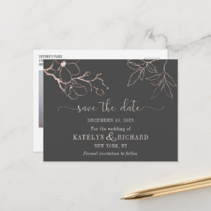 Cartão postal de aviso de data de casamento com si