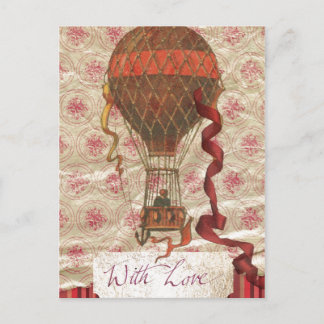 Cartão Postal de Balão de Ar Quente Com Amor