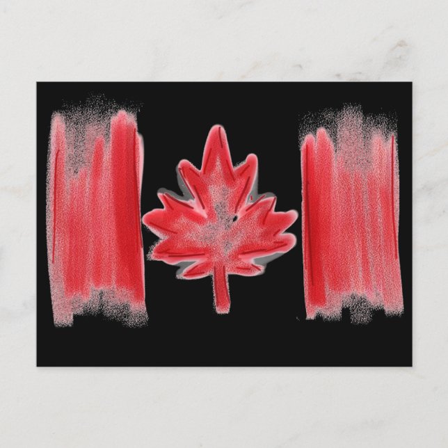 Cartão postal de bandeira canadense (Frente)