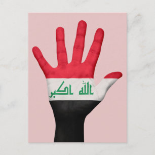 Cartão postal de bandeira do Iraque