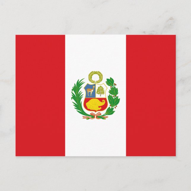 Cartão postal de bandeira do Peru (Frente)