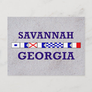 Cartão postal de bandeira náutica da Savannah