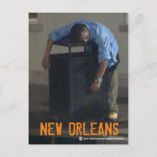 Cartão Postal de Bêbado de Nova Orleans Dormindo E