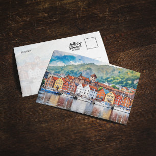Cartão postal de Bergen Norway