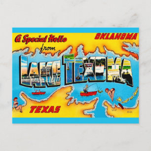 Cartão postal de Boas-vindas ao Lago Texoma