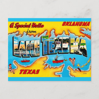 Cartão postal de Boas-vindas ao Lago Texoma