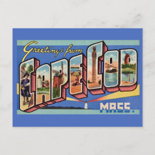 Cartão Postal de Boas-Vindas Retro Cape Cod