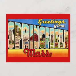 Cartão Postal de Boas-Vindas Retro Springfield MA