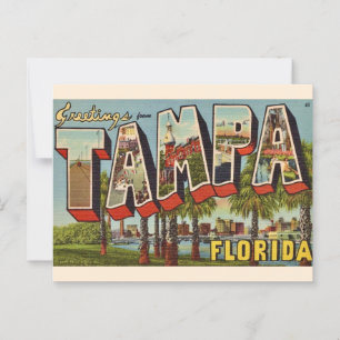 Cartão Postal de Boas-Vindas Retro Tampa Flórida
