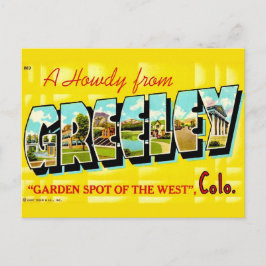 Cartão Postal de Boas-Vindas Vintage Greeley CO